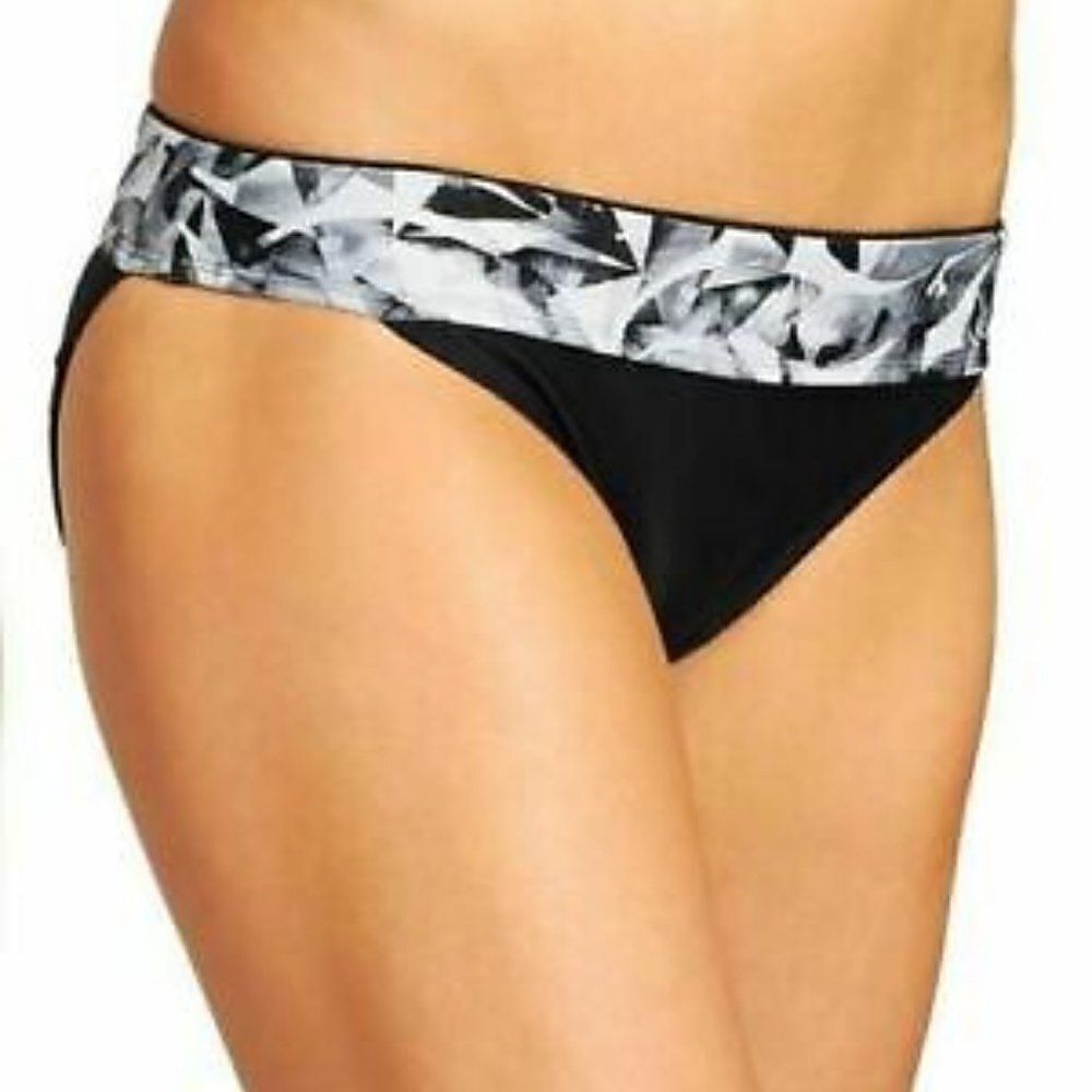 NWT Athleta Belharra Black Banded Bikini Bottoms XXS